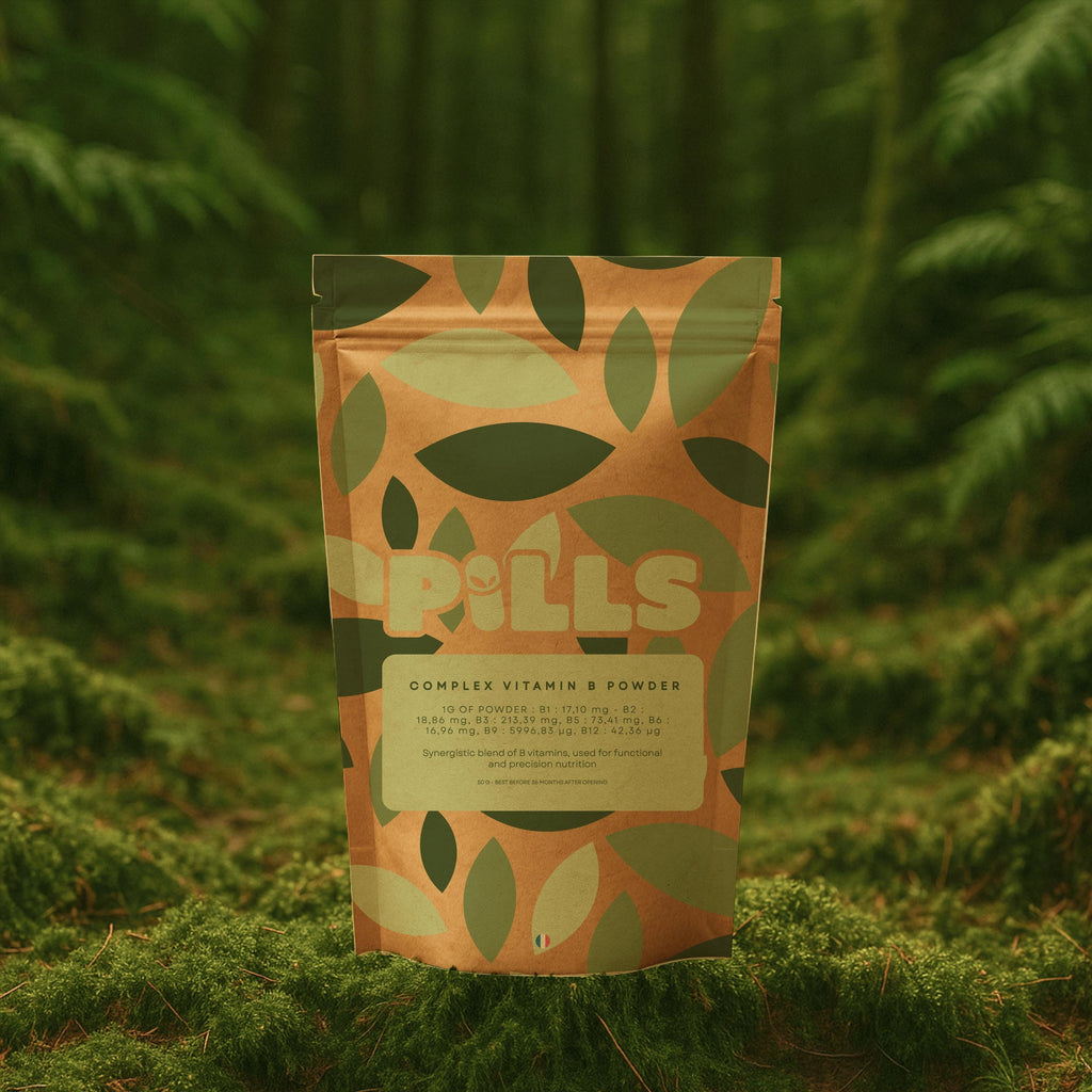 Vitamin B Complex • Powder with B1, B2, B3, B5, B6, B9, B12 • Non-encapsulated • Energy, Nervous System, Metabolism • 25g 50g 100g