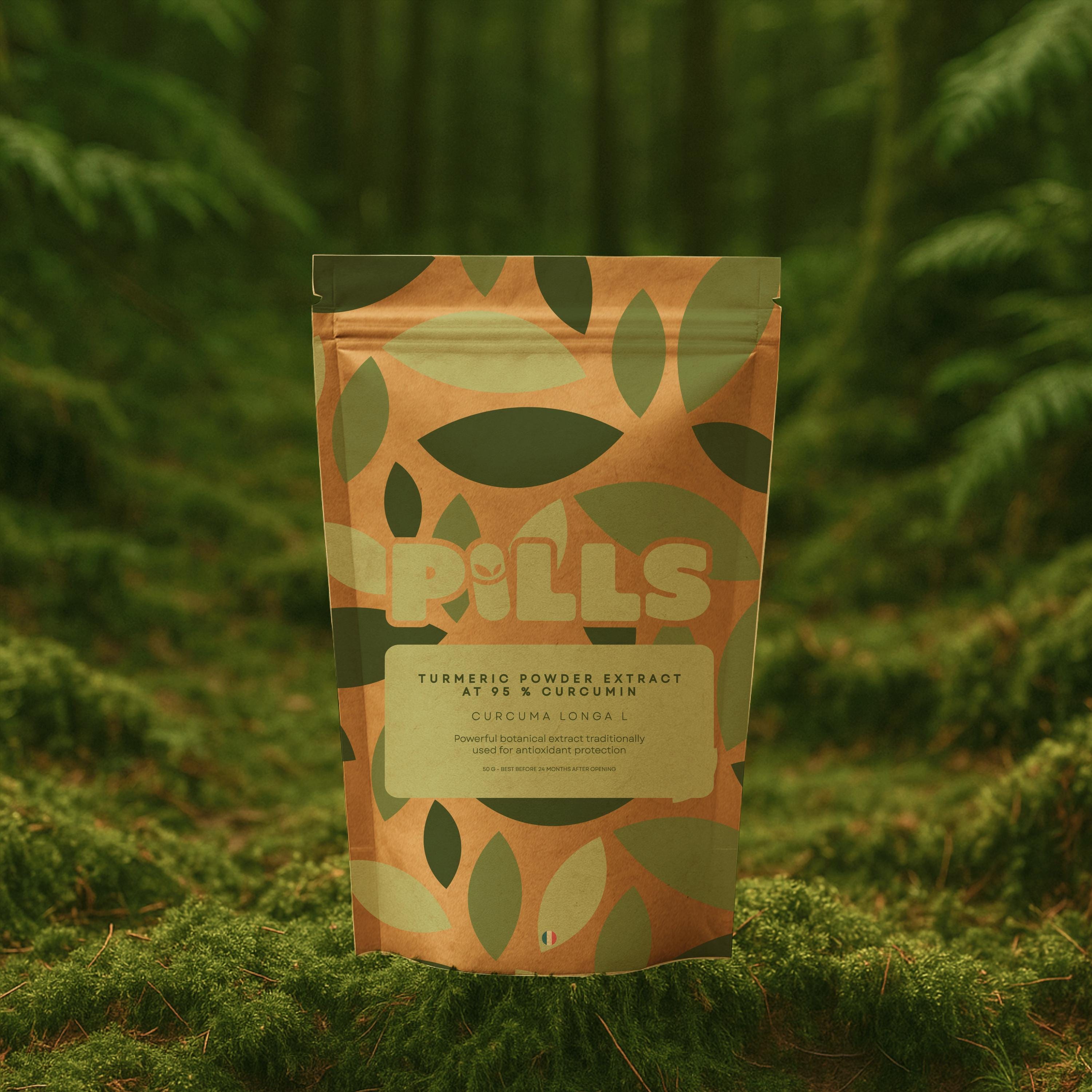 Turmeric • Extract powder with 95% curcuminoids, non-encapsulated • Joints, antioxidant, digestion • 25g 50g 100g