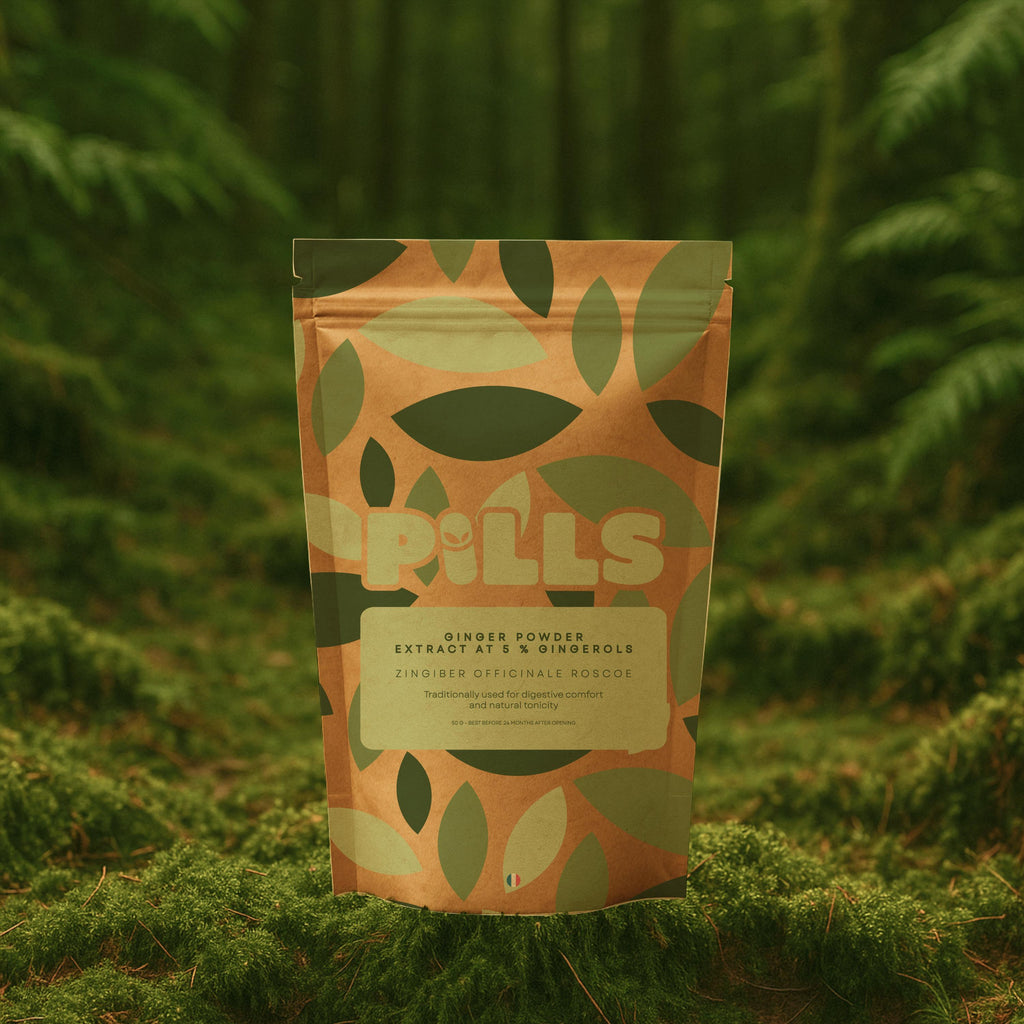 Ginger • Extract powder with 5% gingerols, non-encapsulated • Vitality, balance, tradition • 25g 50g 100g