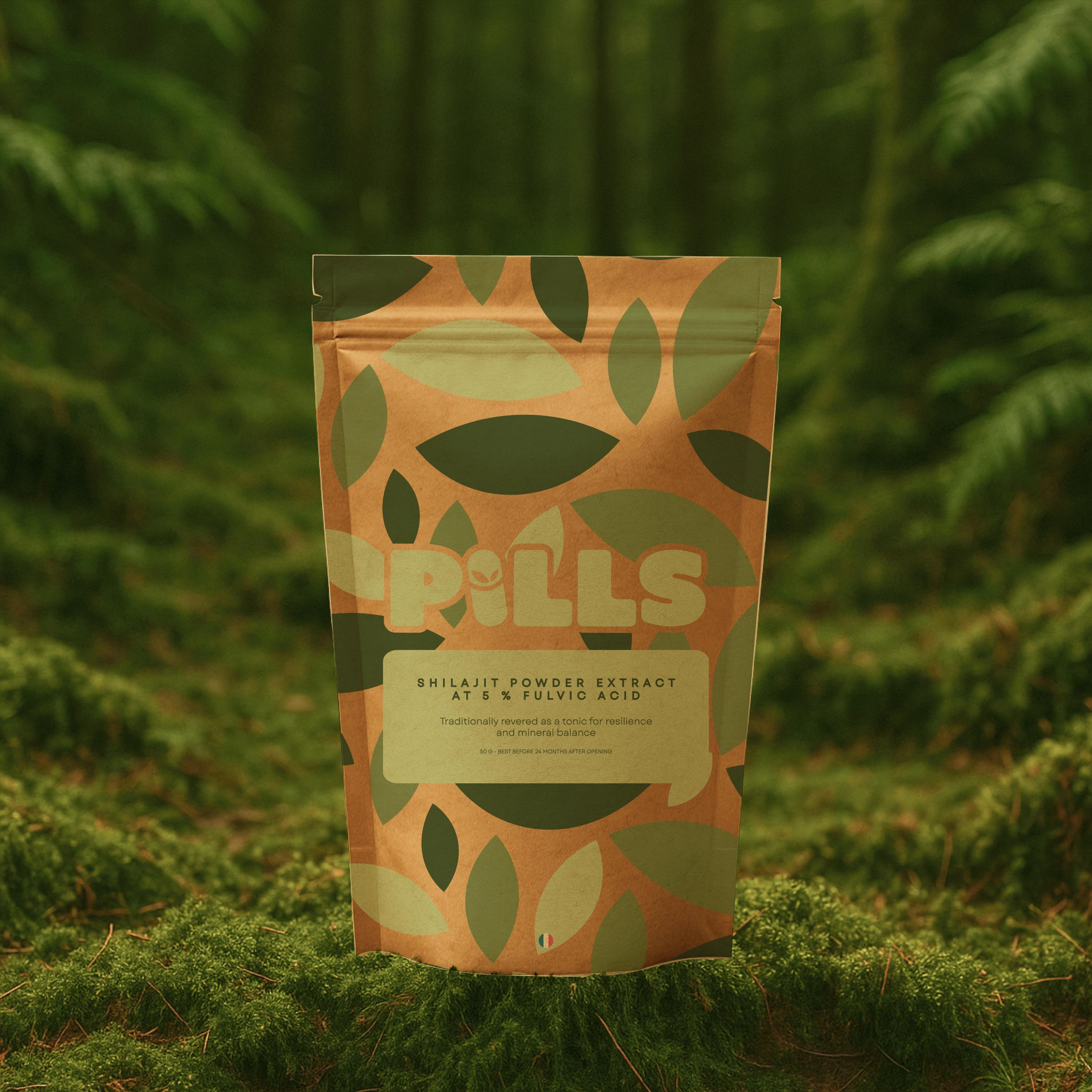 Shilajit • Powdered extract with 5% fulvic acid, non-encapsulated • Vitality, recovery, balance • 12g 25g 50g