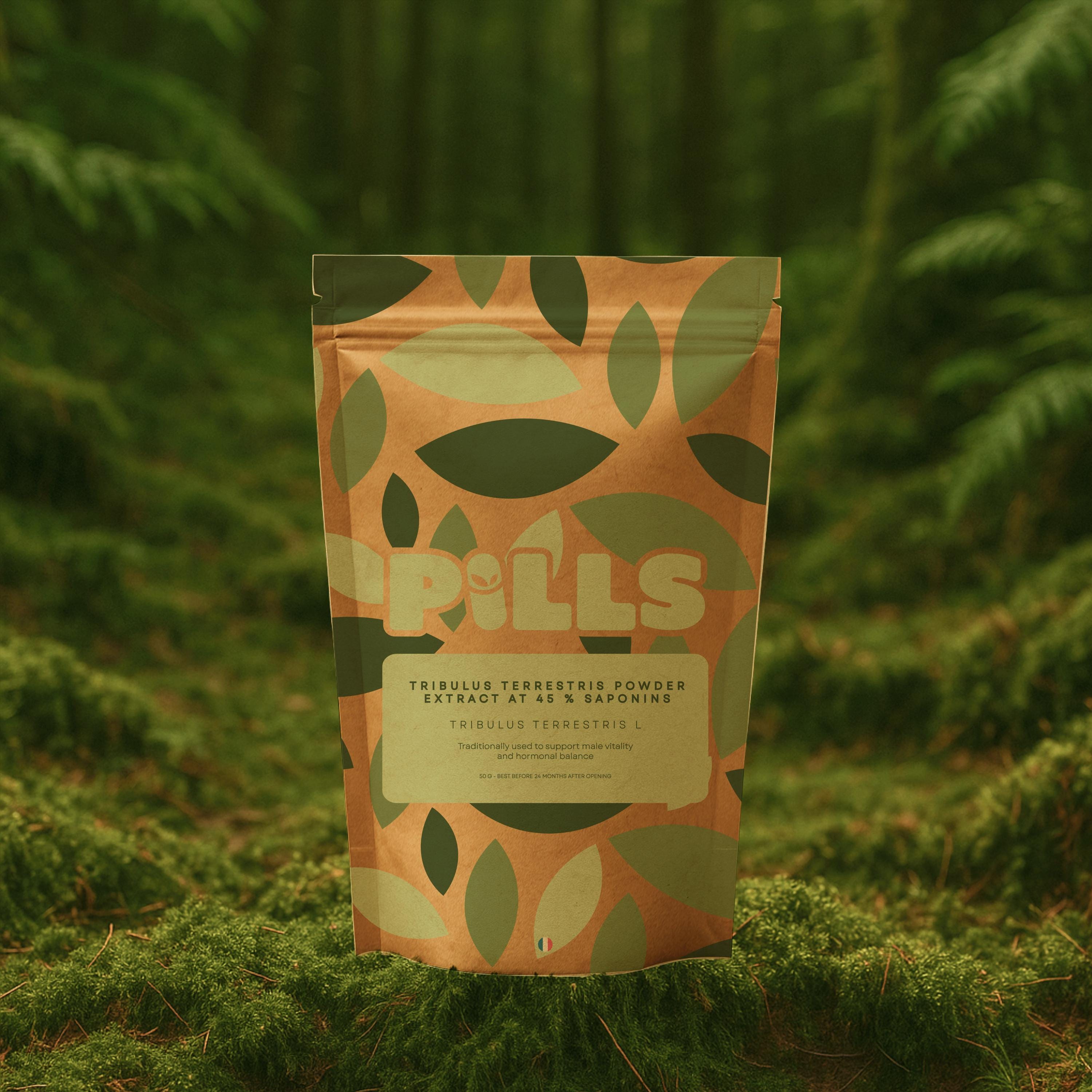 Tribulus terrestris • Extract powder with 45% saponins, non-encapsulated • Vitality, libido, natural energy • 25g 50g 100g